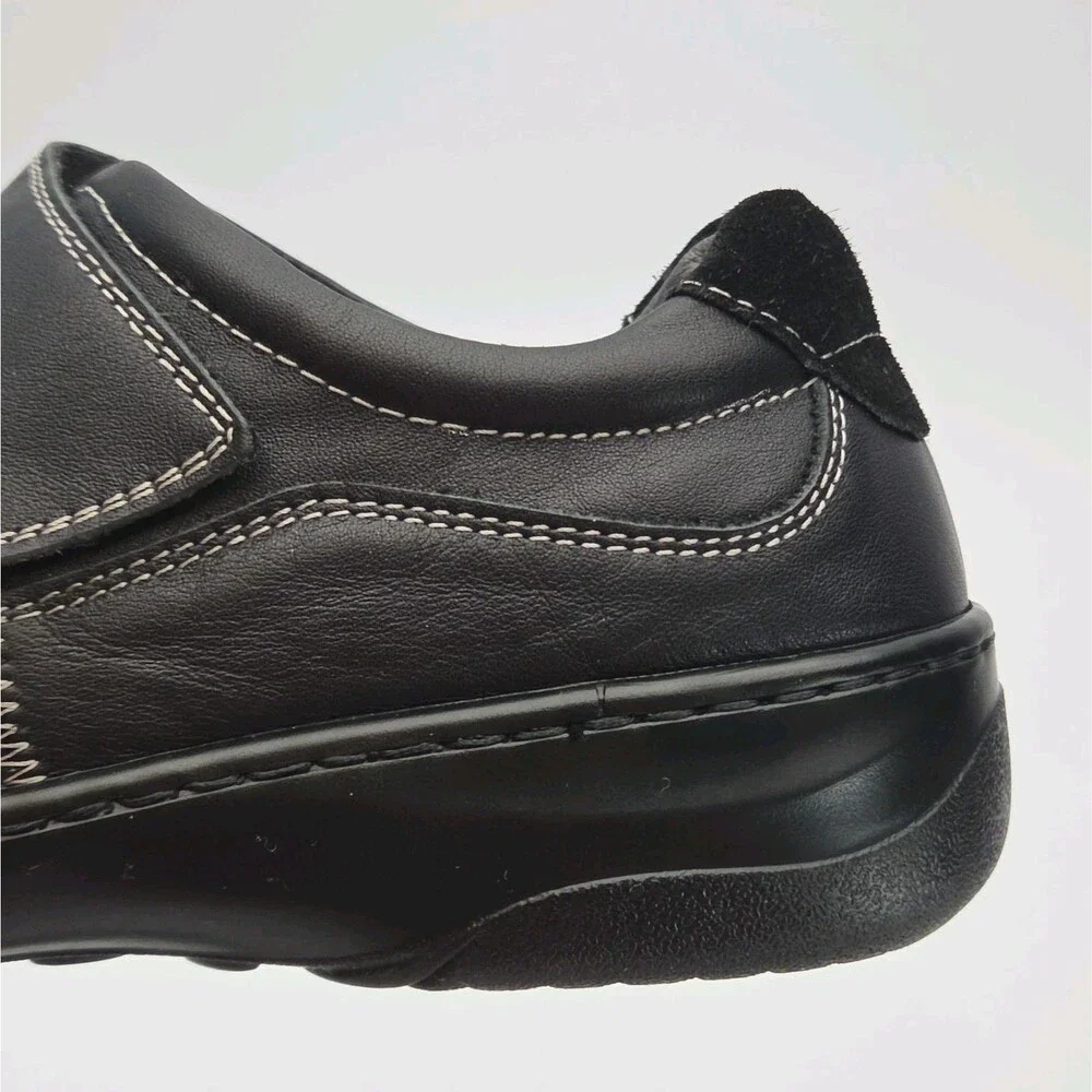Propet Shoe Black Leather Gilda Slip On Women Sz 10 Adjustable Comfort WCA103L